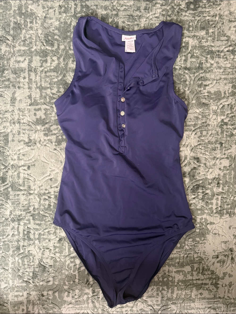 Andie The Malibu Sleeveless One-Piece Bodysuit with Button Front